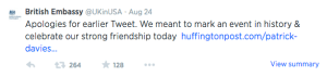 British Embassy Apology for Tweet